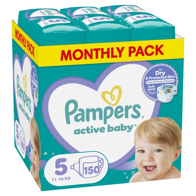 Pampers Active Baby Νο.5 (11-16kg) 150τμχ