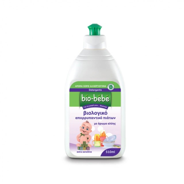 Bio Bebe Βιολογικό Απορρυπαντικό Πιάτων με άρωμα Αλόης Extra Sensitive, 510 ml