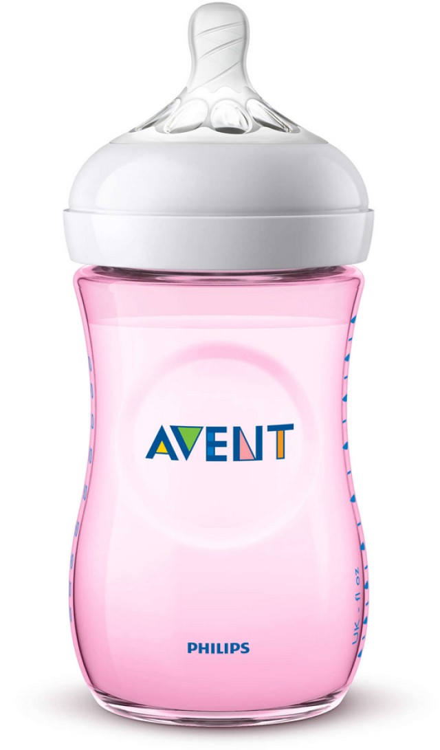 Avent Natural Μπιμπερό 260ml 1m+ (ΡΟΖ) SCF034/17