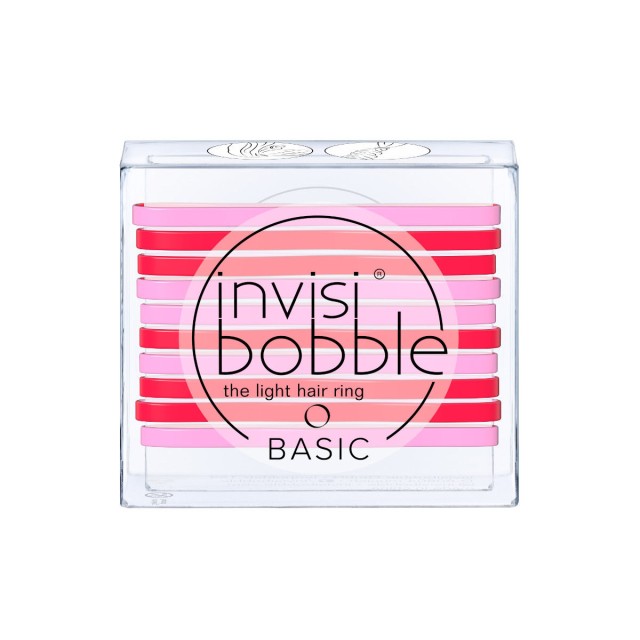 Invisibobble Basic Light Hair Ring Jelly Twist Λαστιχάκια Μαλλιών με Χρώμα Ροζ 10τμχ