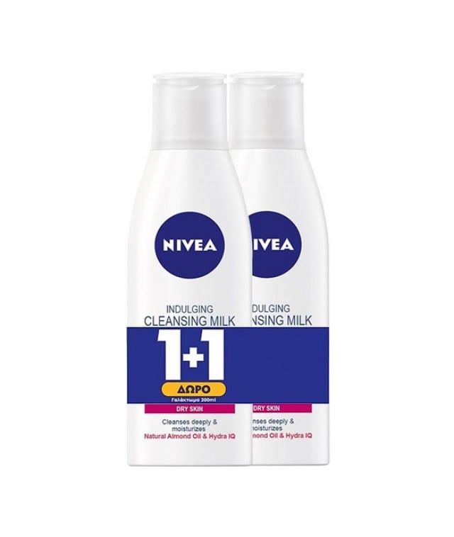 Nivea Γαλάκτωμα Καθαρισμού Ξηρή Επιδερμίδα 200ml 1+1 ΔΩΡΟ