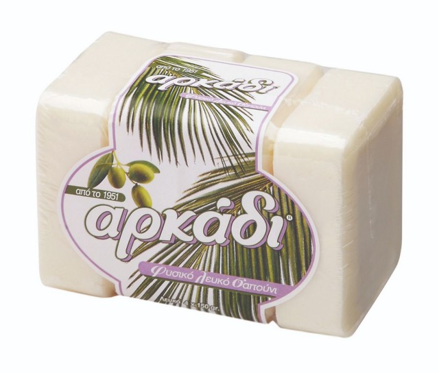 Αρκάδι Φυσικό Σαπούνι Σε Πλάκες Λευκό 4Χ150gr