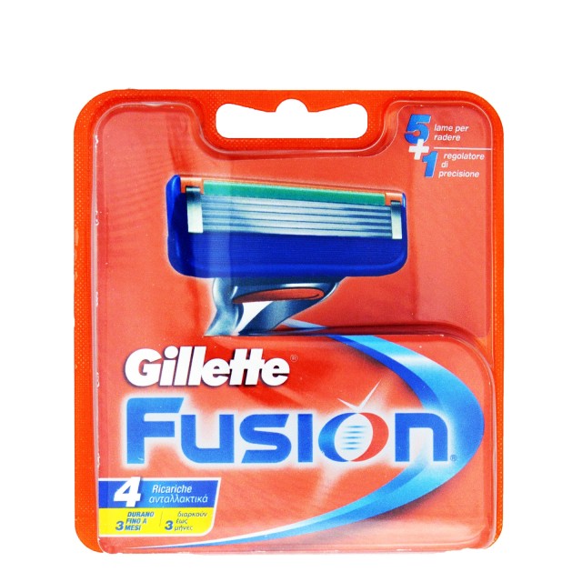 Gillette Fusion Ανταλλακτικά Ξυριστικής Μηχανής 4τμχ