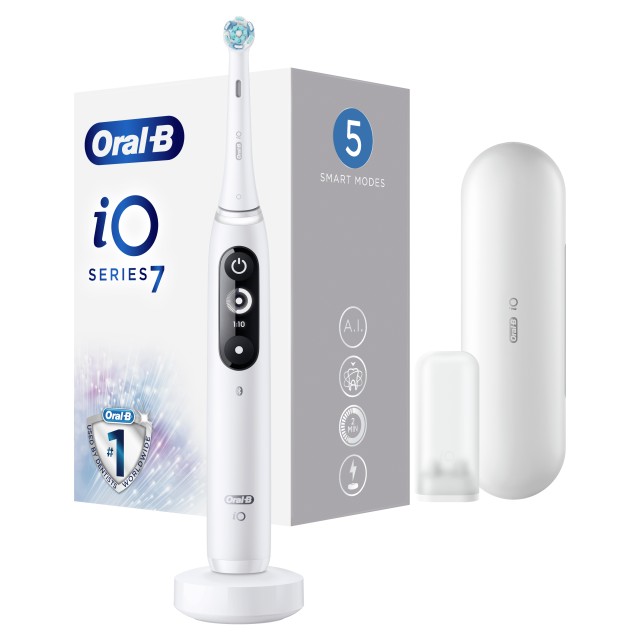 Oral-B iO Series 7 Ηλεκτρική Οδοντόβουρτσα Magnetic White Alabaster 1τμχ