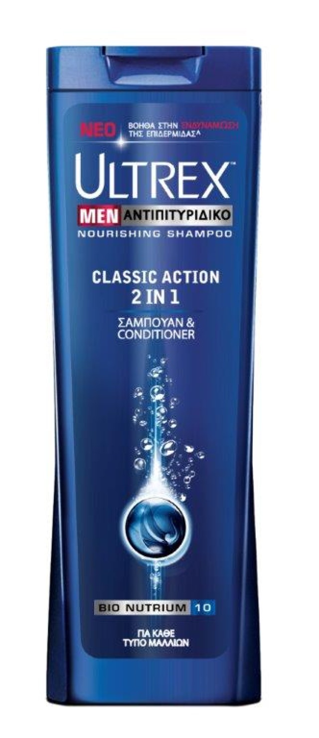 Ultrex Men Αντιπιτυριτιδικό Σαμπουάν για Κάθε Τύπο Μαλλιών Classic Action 2in1 360ml