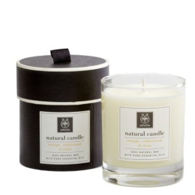 APIVITA NATURAL CANDLE με κέδρο,πορτοκάλι & γαρύφαλλο 235g