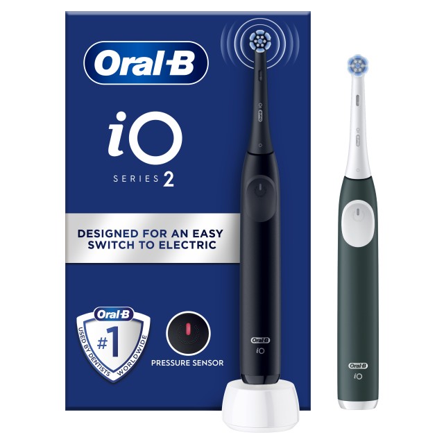Oral-B iO Series 2 Ηλεκτρικές Οδοντόβουρτσες Black & Green 2τμχ