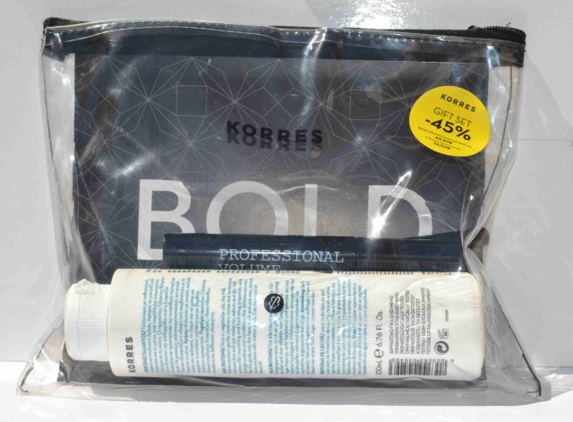 KORRES BEAUTY IN A BAG: BLACK VOLKANIC MINERALS MASCARA 01 BLACK 8ml & PROFESSIONAL LIQUID EYELINER 01 BLACK 2,5ML& ΓΑΛΑΚΤΩΜΑ ΚΑΘΑΡΙΣΜΟΥ ΠΡΩΤΕΙΝΕΣ 3 ΣΕ 1 200ML