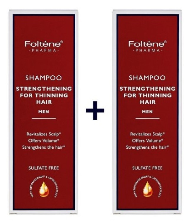 Foltene Shampoo Thinning Hair Men Δυναμωτικό Σαμπουάν Κατά της Ανδρικής Tριχόπτωσης 200ml 1+1 Δώρο