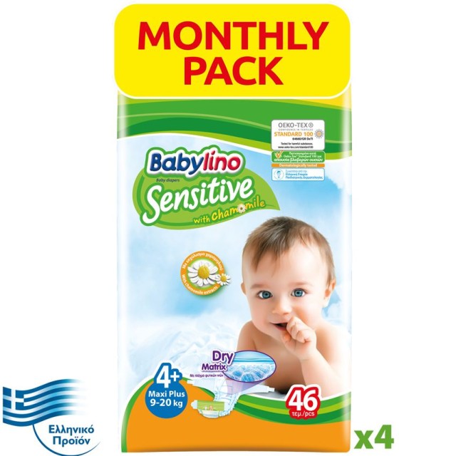 BABYLINO SENSITIVE Monthly Pack No4+ (9-20Kg) 184τεμ