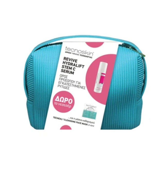 Tecnoskin Set Revive Hydralift Stem C Serum 30ml & Δωρο Tecnoskin Tecneal Cleansing Face Mask 2x6ml & Δωρο Νεσεσέρ