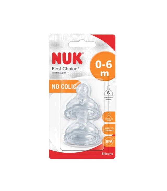 Nuk First Choice+ Θηλή Σιλικόνης 0-6m Small 2τμχ