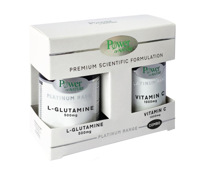 Power Health Set Platinum Range L-Glutamine 500mg 30caps + Vitamin C 1000mg 20tabs