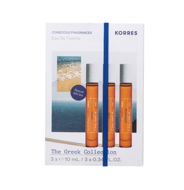 Korres The Greek Collection Set Αρωμάτων με Lefko Eau de Toilette Άρωμα 10ml Kyma Eau de Toilette Άρωμα 10ml & Avgoustos Eau de Toilette Άρωμα 10ml