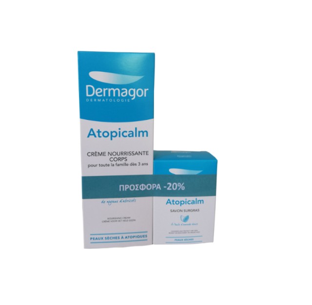 Inpa Dermagor Atopicalm Nourishing Cream Corps Ενυδατική Κρέμα Σώματος για Ατοπικό Δέρμα 250ml + Dermagor Atopicalm Savon Surgras Σαπούνι 150gr Προσφορά -20%