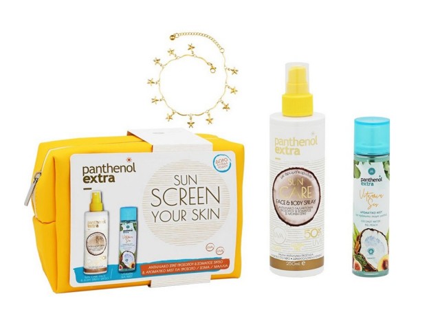 Medisei Panthenol Extra Sun Care Αντηλιακό Γαλάκτωμα Προσώπου-Σώματος SPF50 Spray 250ml & Mist Vitamin Sea 100ml & Δώρο Αλυσίδα Ποδιού 1τμχ