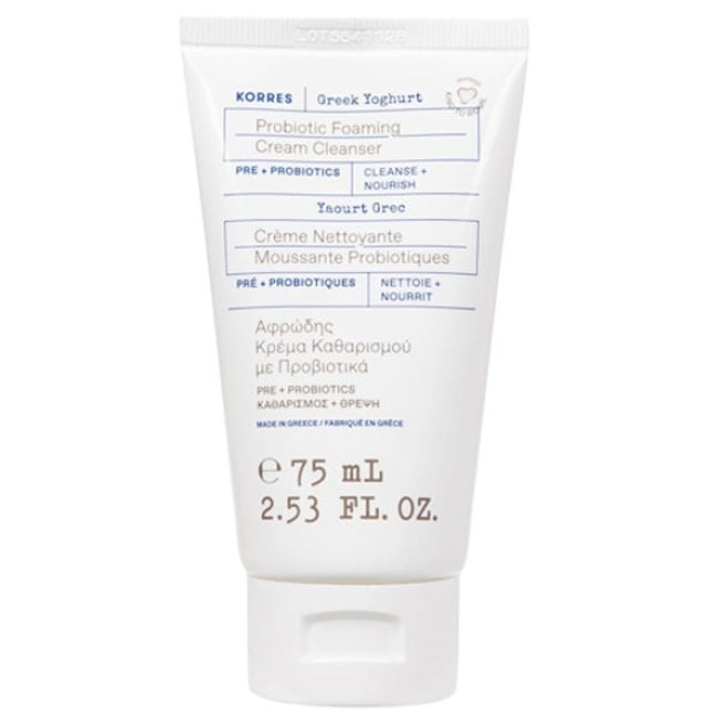 Korres Greek Yoghurt Probiotic Foaming Cream Cleanser Αφρώδης Κρέμα Καθαρισμού με Προβιοτικά 75ml