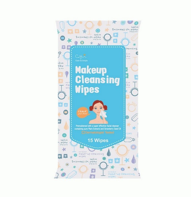 Vican Cettua Clean & Simple Makeup Cleansing Wipes Mαντηλάκια καθαρισμού & αφαίρεσης μακιγιάζ 15 Wipes