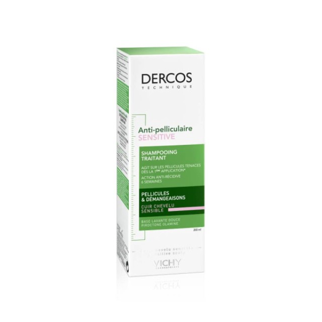 Vichy Dercos Anti-Dandruff Sensitive Σαμπουάν Κατά Ξηροδερμίας,Πιτυρίδας & Κνησμού για το Ευαίσθητο Τριχωτό 200ml