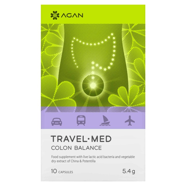 Agan Travel-Med Colon Balance για την Διατήρηση της Ισορροπίας της Εντερικής Χλωρίδας 10caps