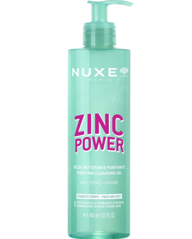 Nuxe Zinc Power Purifying Cleansing Τζελ Καθαρισμού κατά των Ατελειών 400ml