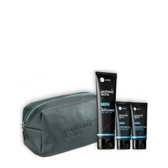 Medisei Panthenol Extra Set Γκρί Men After Shave Balm 75ml + Face & Eye Cream Ανδρική Αντιρυτιδική Κρέμα Προσώπου & Ματιών 75ml + Δώρο 3in1 Cleanser Ανδρικό Αφρόλουτρο-Σαμπουάν 200ml