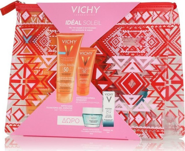 Vichy Sun Velvet Set - Ideal Soleil Lait-Gel SPF50 200ml & Ideal Soleil Velvet SPF50+ 50ml + Δώρο Quenching Mineral Mask 15ml & Mineral 89 5ml