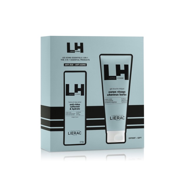 Lierac Homme Set Anti-Rides Raffermit & Hydrate Global Anti-Aging Fluid 50ml + Δώρο Douche Integral All-Over Shower Gel 200ml