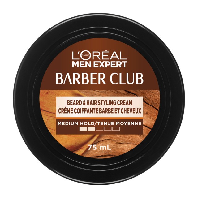 L' Oreal Paris Men Expert Barber Club Grooming Cream, για μούσια και μαλλιά με ελαφρύ κράτημα 75ml