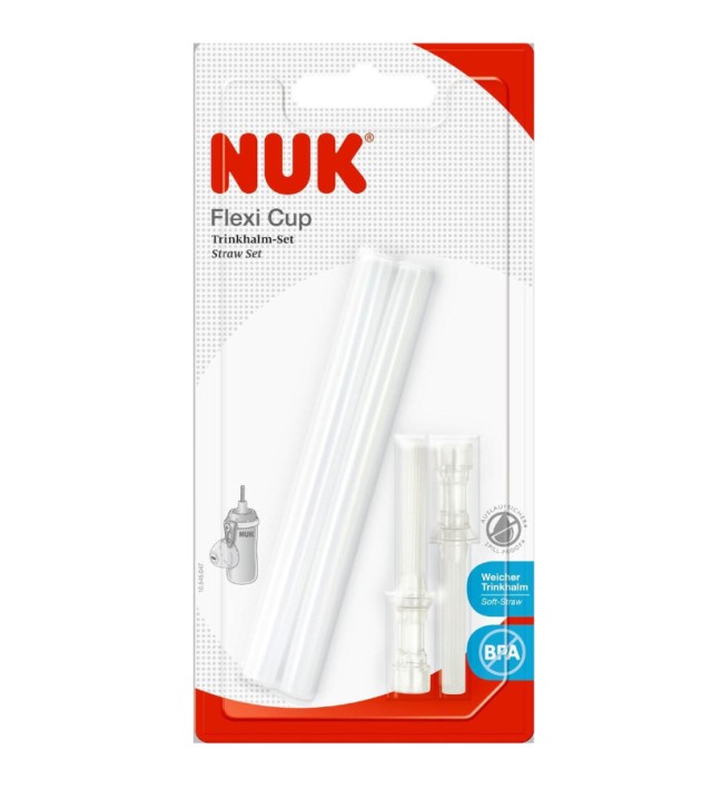 Nuk Flexi Cup Ανταλλακτικά Καλαμάκια Διάφανα από Σιλικόνη 2τμχ