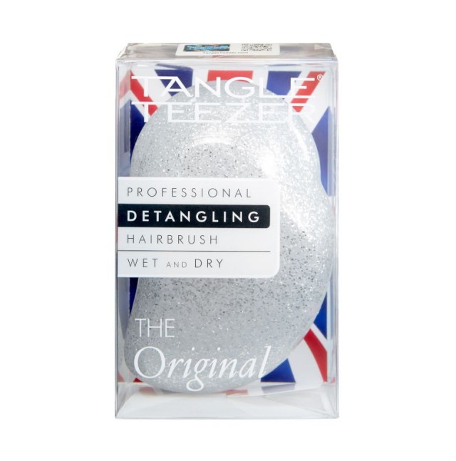 Tangle Teezer Detangling Hairbrush Wet and Dry The Original Βούρτσα Μαλλιών Silver Glitter/White 1τμχ