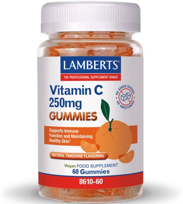 Lamberts Vitamin C 250mg Gummies με Φυσική Γεύση Μανταρινιού 60 Gummies