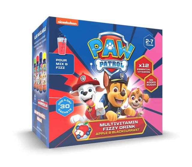 Paw Patrol Multivitamin Fizzy Drink Παιδική βιταμίνη 2-7 Ετών 30 φακελίσκοι