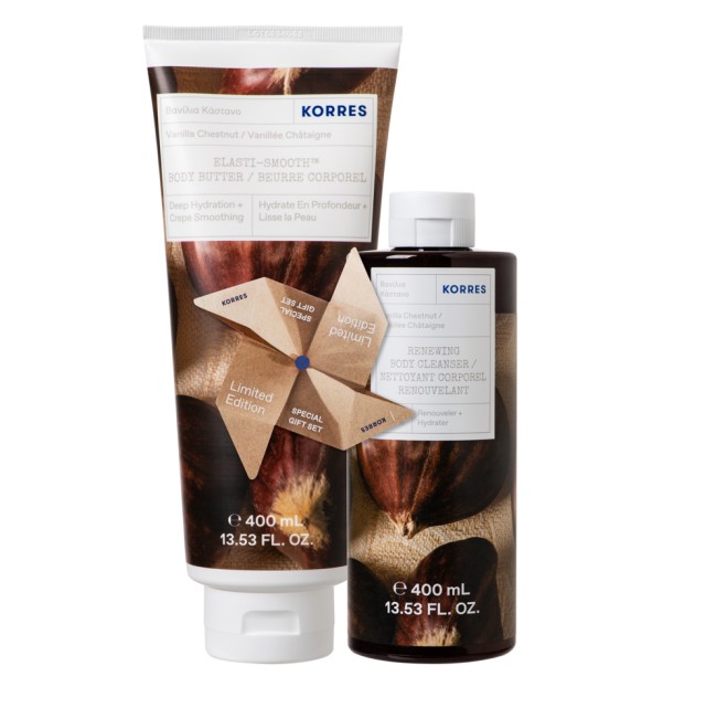 Korres Set Elasti Smooth Body Butter Βανίλια Κάστανο 400ml + Renewing Body Cleanser Ενυδατικό Αφρόλουτρο Βανίλια Κάστανο 400ml