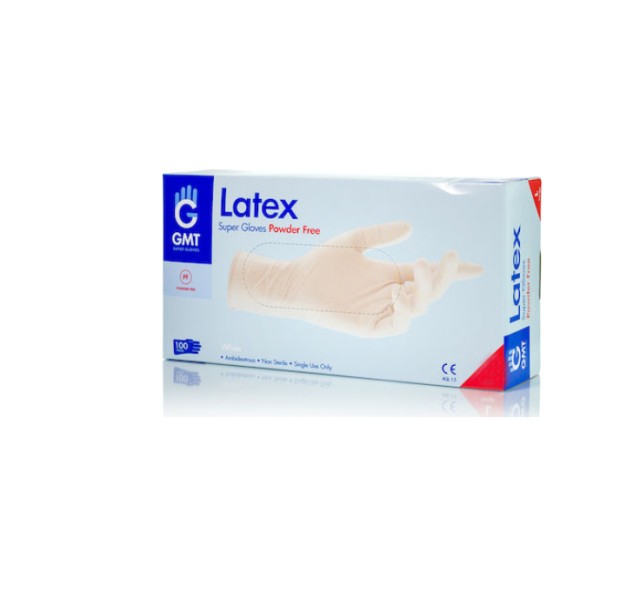 GMT Εξεταστικά Γάντια Latex Χωρίς Πούδρα Medium 100τμχ