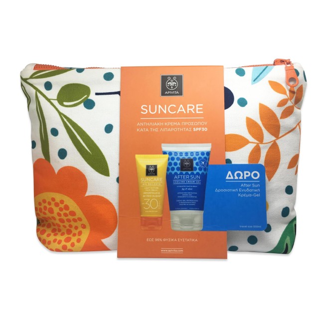 Apivita Set Suncare Oil Balance Face Cream Light Texture SPF30 50ml + Δώρο Sunbody After Sun Cooling Cream-Gel με Σύκο & Αλόη 100ml