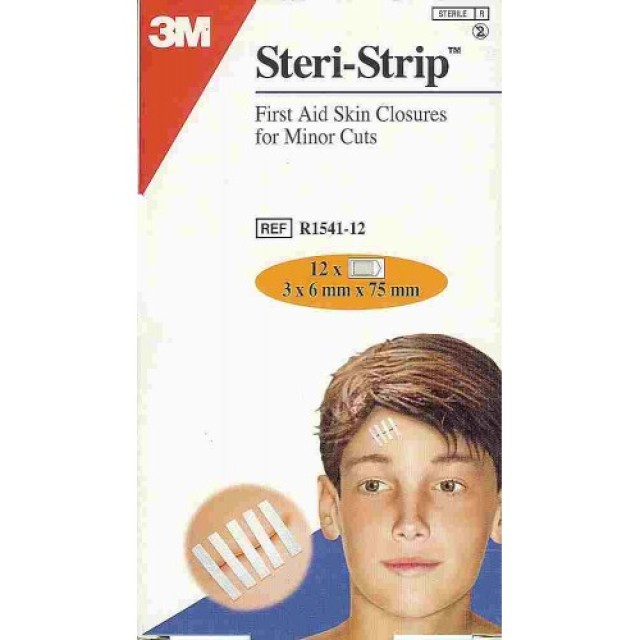 3M Steri Strip Αυτοκόλλητες Ταινίες Συγκράτησης Δέρματος (0.6cm x 7.5 cm) 12τμχ