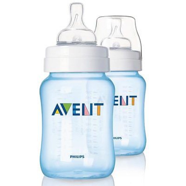 AVENT Πλαστικά Μπιμπερό Μπλέ 1m+ Classic+ 260ml 2τμχ. SCF565/27