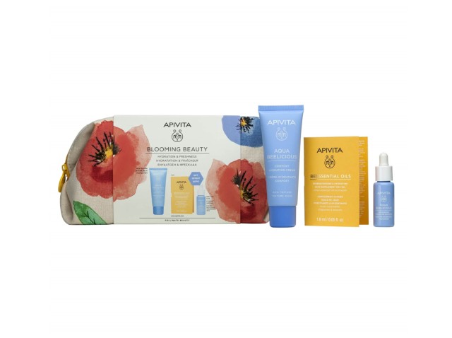 Apivita Set Blooming Beauty Aqua Beelicious Comfort Hydrating Cream Rich Texture 40ml & Δώρο Aqua Beelicious Booster 10ml & Beessential Oils 1.6ml