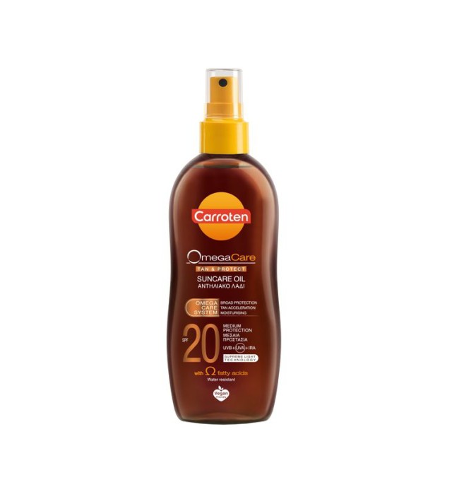 Carroten Omega Care Tan & Protect Suncare Oil SPF20 Αντηλιακό Λάδι Μαυρίσματος 150ml
