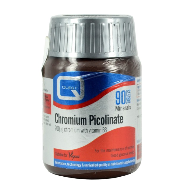 QUEST Chromium Picolinate με Βιταμίνη B3 200mg 90caps