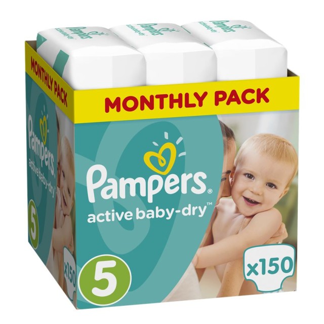 Pampers Active Baby-Dry Νο.5 (11-23Kg) 150 Πάνες