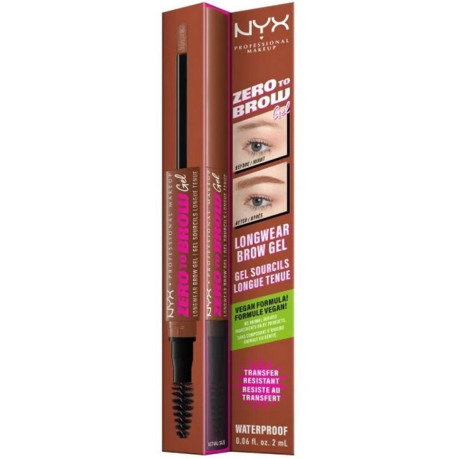 Nyx Professional Makeup Zero To Brow Gel Υγρό Τζελ Φρυδιών Auburn 1τμχ