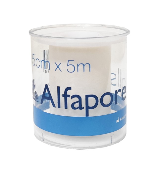 Alfapore Rolls Χάρτινη Αυτοκόλλητη Επιδεσμική Ταινία 5cm x 5cm 1τμχ