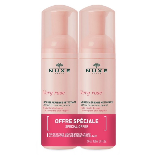 Nuxe Very Rose Light Cleansing Foam Αφρός Καθαρισμού Προσώπου 150ml 1+1 Δώρο