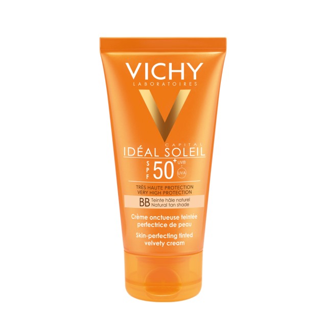 VICHY Ideal Soleil Κρέμα Προσώπου με Χρώμα και Βελούδινο Αποτέλεσμα SPF50+ 50ML