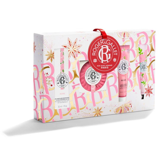 Roger & Gallet Set Rose Eau Parfumee 30ml + Rose Perfumed Soap Bar 100gr + Rose Wellbeing Body Lotion 50ml + Rose Hand Cream 30ml