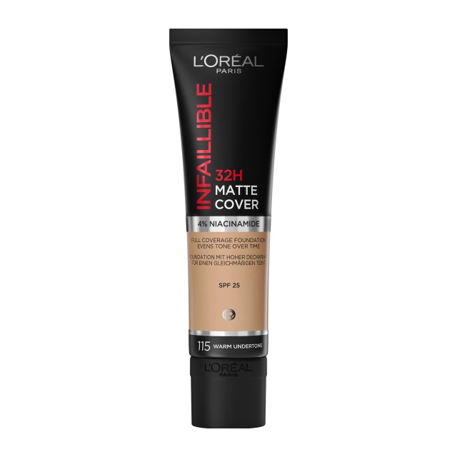 L'Oreal Paris Infaillible 32h Matte Cover Liquid Foundation 115 Warm Undertone 30ml