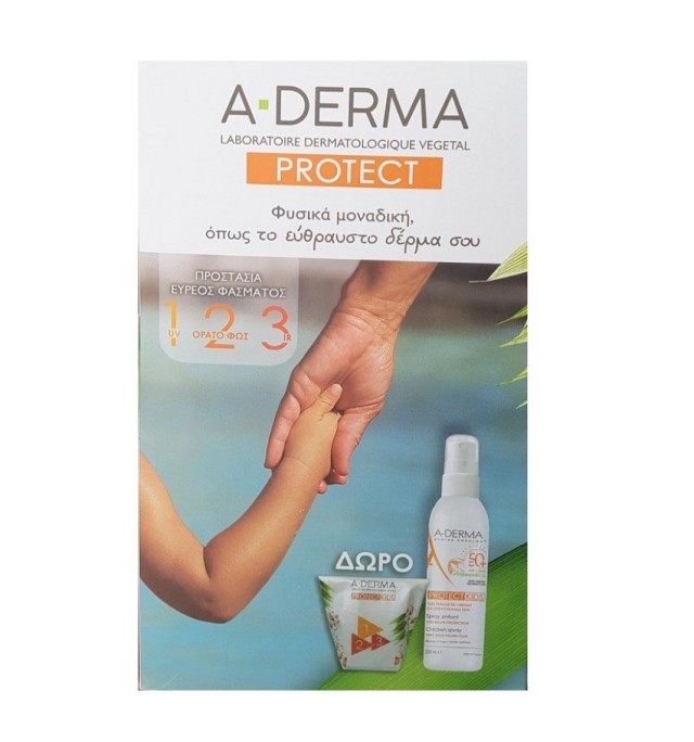 Aderma Set Protect Kids Spray Enfant SPF50+ 200ml + Δώρο Polybag ProtectKids 1τμχ