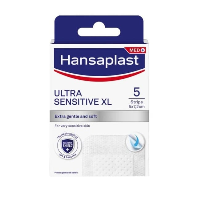 Hansaplast Ultra Sensitive XL Επιθέματα για Ευαίσθητο Δέρμα 5x7,2cm 5τμχ